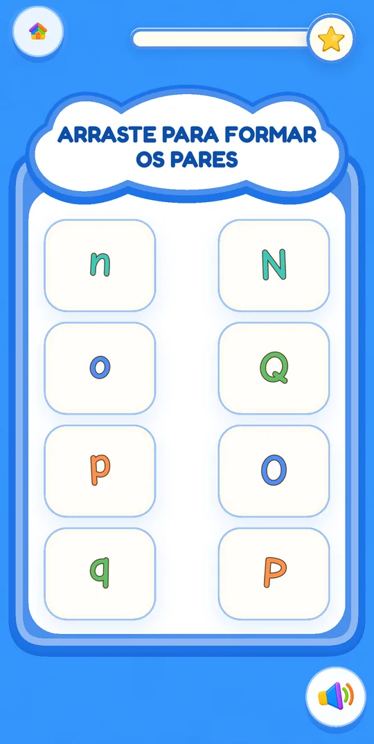 Atividade no celular: forme os pares de letras